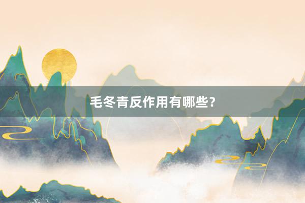 毛冬青反作用有哪些？